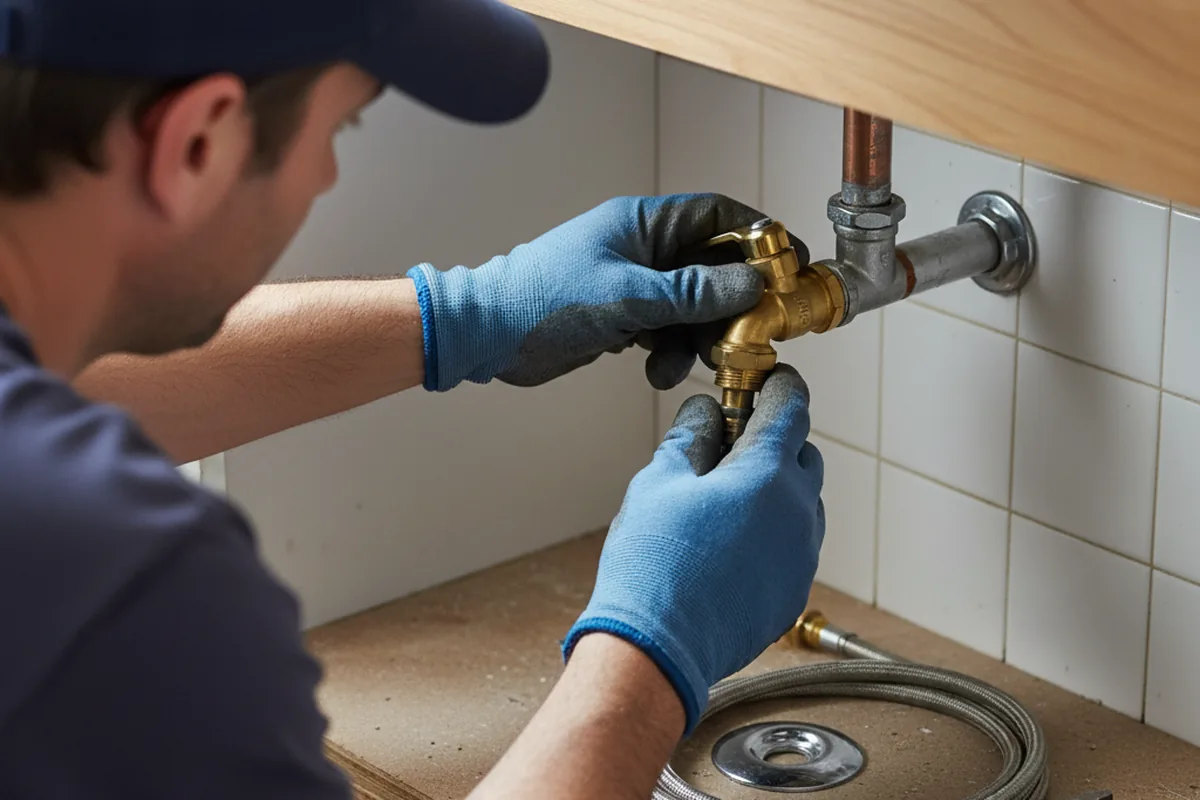 Shutoff valve and fitting work during Burst Pipe Repair in Arcadia